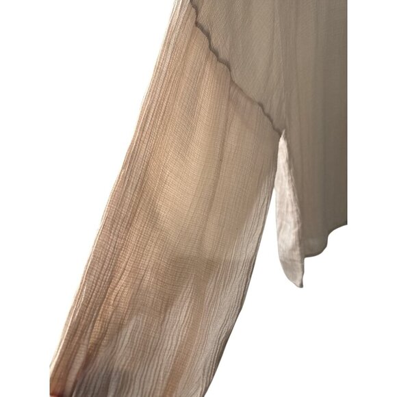 Cobblestone Living Belisa Pleated Button Up Blouse Made in Italy Size L/XL NWT - Picture 4 of 8